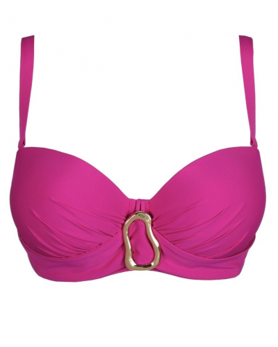 Soutien-gorge de bain bandeau à coques Prima Donna Swim Uvita (Deep Magenta)