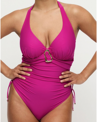 Prima Donna Swim Uvita Plunge One-Piece Swimsuit (Deep Magenta)