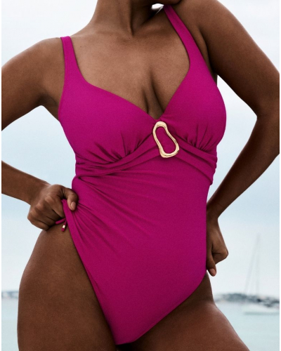 Prima Donna Swim Uvita Plunge One-Piece Swimsuit (Deep Magenta)