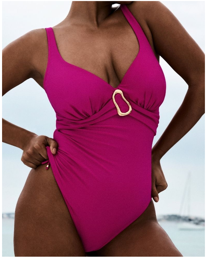 Prima Donna Swim Uvita Plunge One-Piece Swimsuit (Deep Magenta)