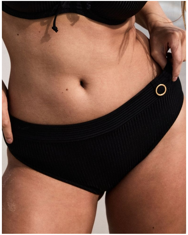 Slip de bain taille haute Prima Donna Swim Delray (Noir)