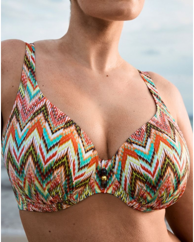 Prima Donna Swim Tubou Plunge Half-Cup Bikini Top (Ikat Summer)