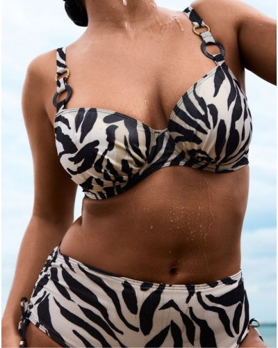 Prima Donna Swim Dalice High-Waist Bikini Bottom with Ropes (Sauvage Shine)