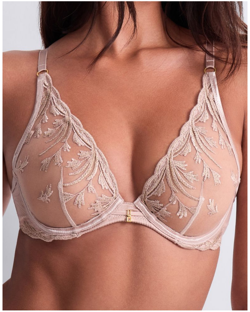 Underwired triangle bra Aubade Cosmic Romance (Sand Rose)