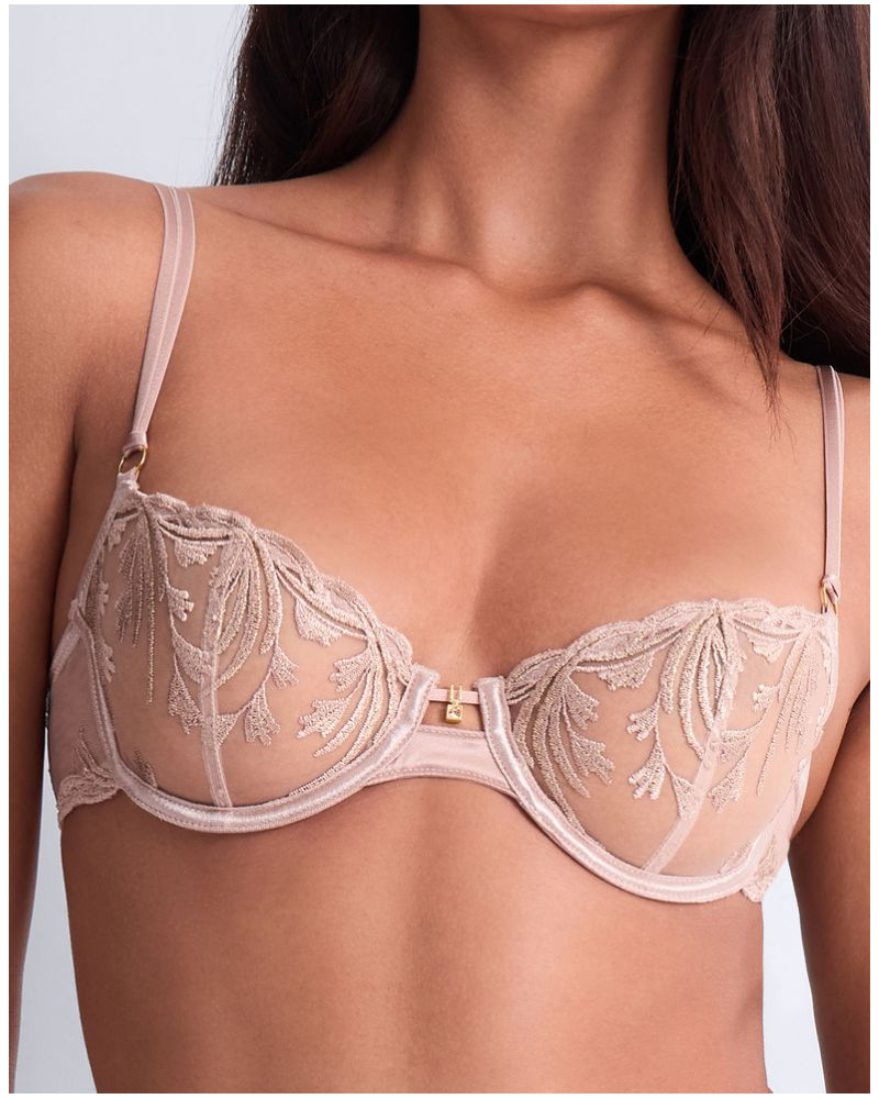 Underwired demi bra Aubade Cosmic Romance (Sand Rose)