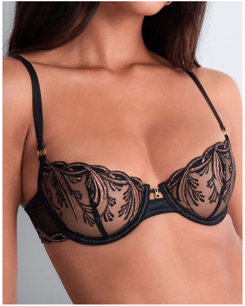 Underwired demi bra Aubade Cosmic Romance (Black Star)