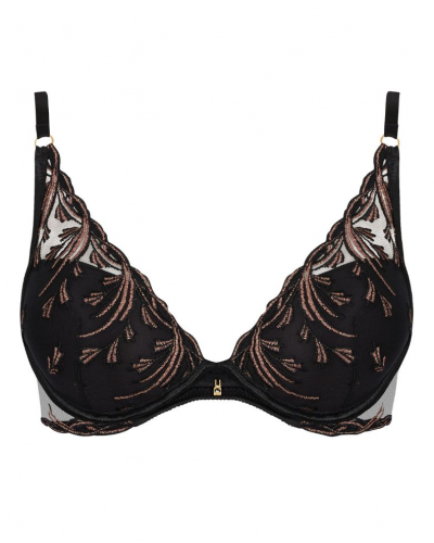 Plunge scarf bra Aubade Cosmic Romance (Black Star)