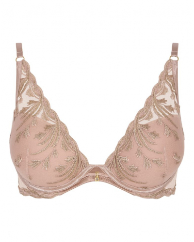 Plunge scarf bra Aubade Cosmic Romance (Sand Rose)