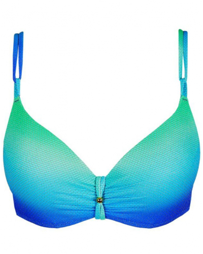 Shiny padded plunge bath bra Marie Jo Bain Nusa Dua (Seascape)