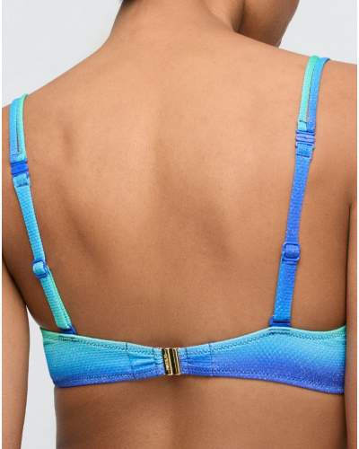 Shiny padded plunge bath bra Marie Jo Bain Nusa Dua (Seascape)