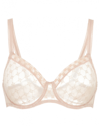 Plunging molded underwired bra Simone Pérèle Plume (Peau Rosée)