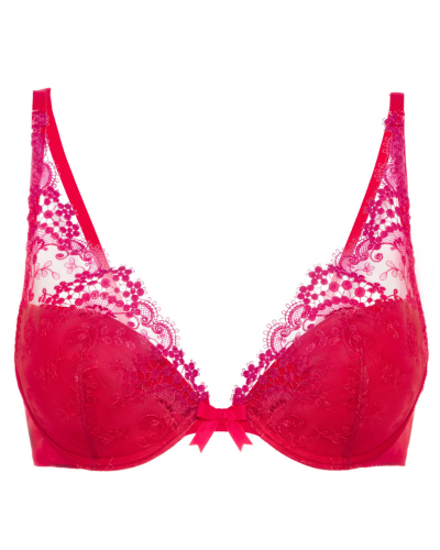 Soutien-gorge push-up décolleté plongeant Simone Pérèle Wish (Rouge Rainbow)