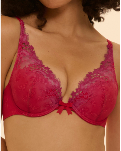 Soutien-gorge push-up décolleté plongeant Simone Pérèle Wish (Rouge Rainbow)