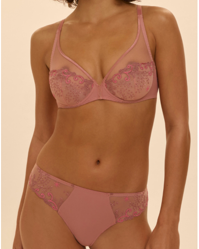 Soutien-gorge armature décolleté plongeant Simone Pérèle Délice (Rose Fumé)