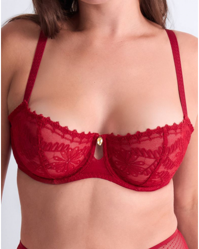 Underwired demi bra Aubade Mystery Of Love (Cherry)