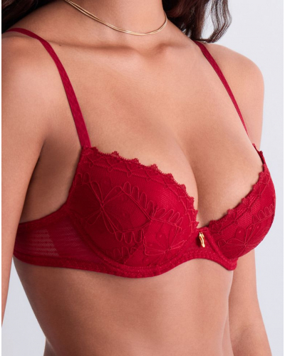 Padded plunge bra Aubade Mystery Of Love (Cherry)