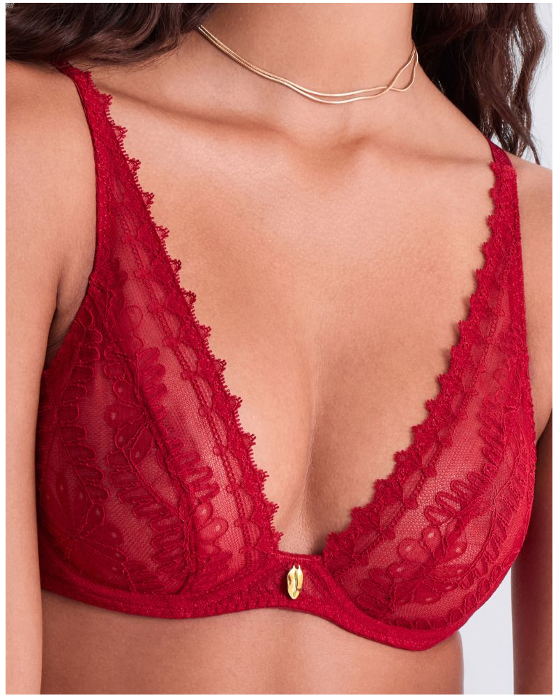 Ultra plunge triangle bra Aubade Mystery Of Love (Cherry)