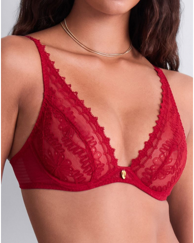 Ultra plunge triangle bra Aubade Mystery Of Love (Cherry)