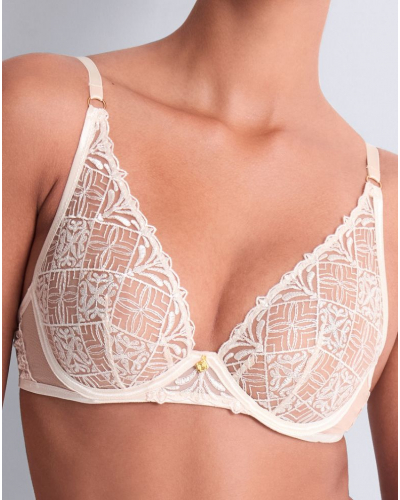 Underwired triangle bra Aubade Iconic Calypso (Dune)