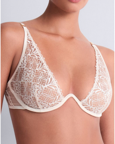 Triangle bra with single underwire Aubade Iconic Calypso (Dune)