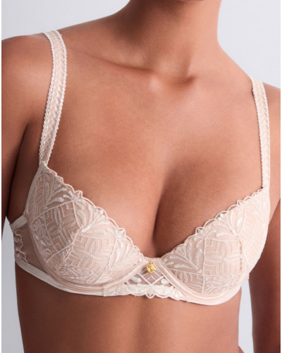Padded plunge bra Aubade Iconic Calypso (Dune)