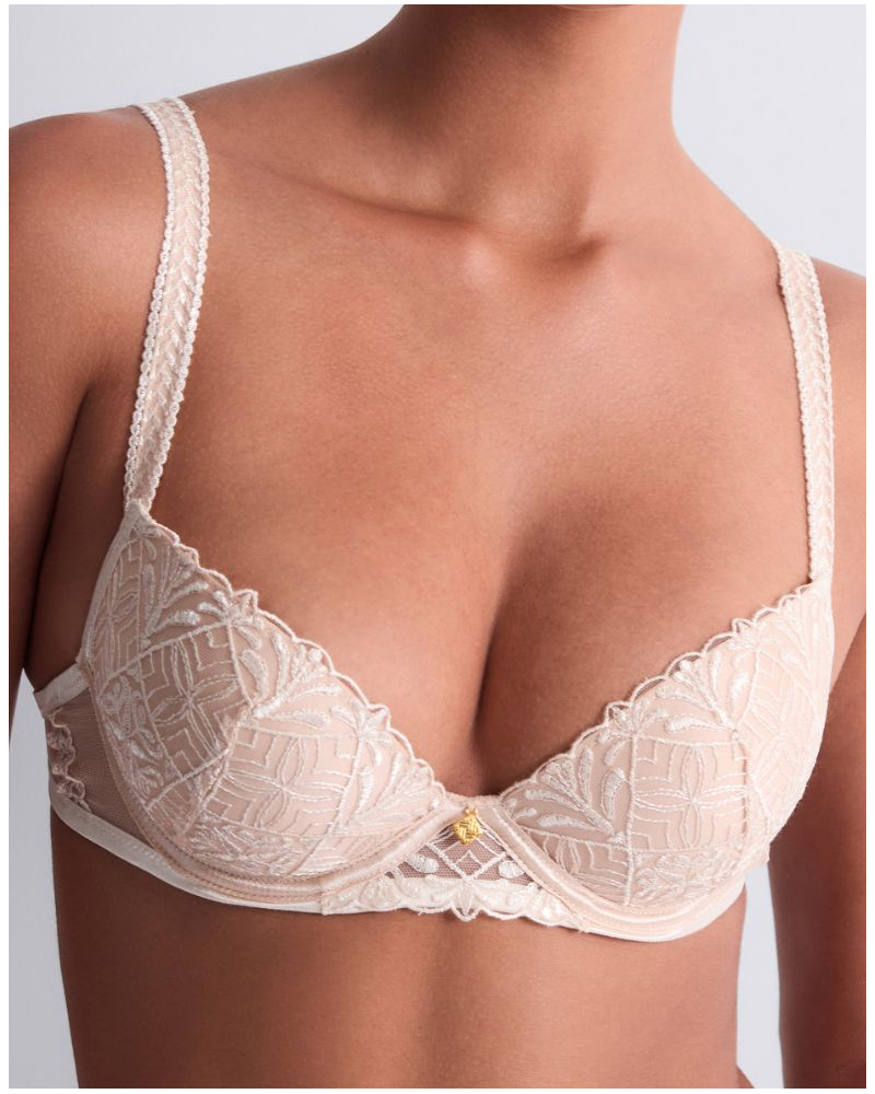 Padded plunge bra Aubade Iconic Calypso (Dune)