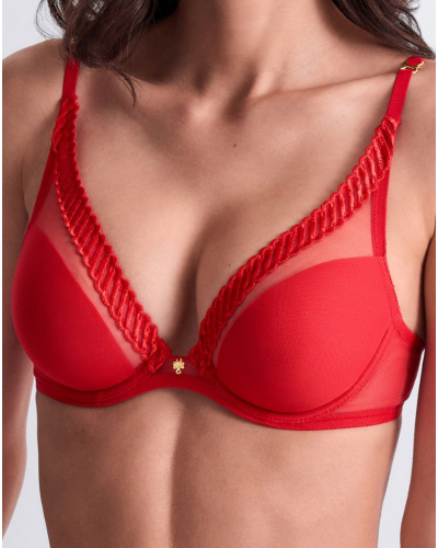 Soutien-gorge triangle armatures Aubade Sheer Emotion (Diva Red)