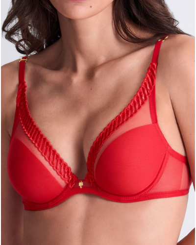 Sujetador triangulo con aros Aubade Sheer Emotion (Diva Red)