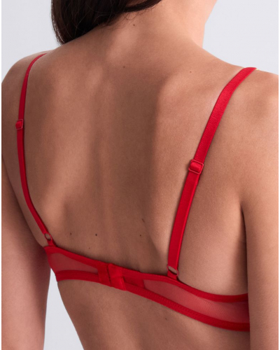 Triangle underwired bra Aubade Sheer Emotion (Diva Red)