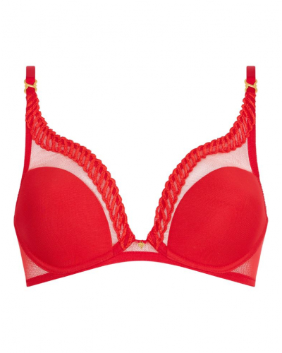 Triangle underwired bra Aubade Sheer Emotion (Diva Red)
