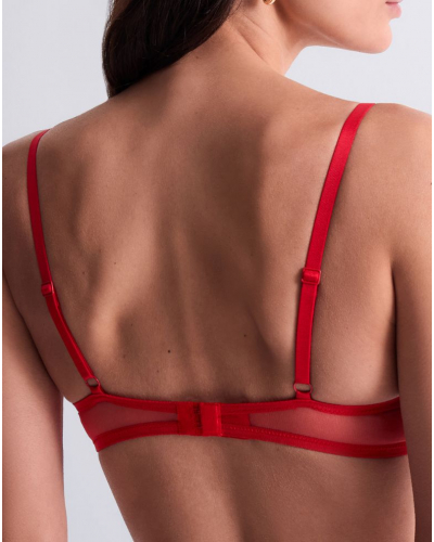 Sujetador plunge preformado Aubade Sheer Emotion (Diva Red)