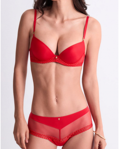 Sujetador plunge preformado Aubade Sheer Emotion (Diva Red)