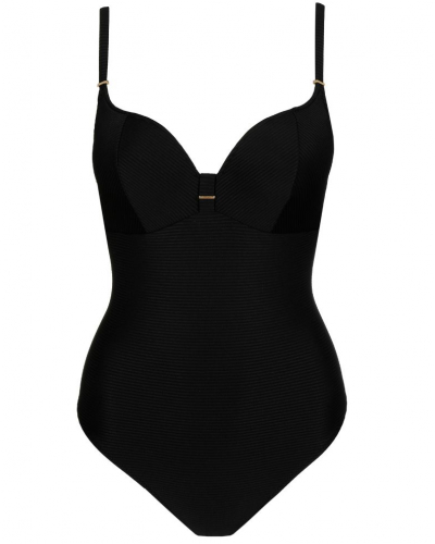 Heart-shaped one-piece swimsuit with foam cups Marie Jo Swim Cassie (Black)