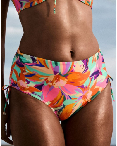 Slip de bain taille haute à cordons Prima Donna Swim Varadeo (Bright Tropics)