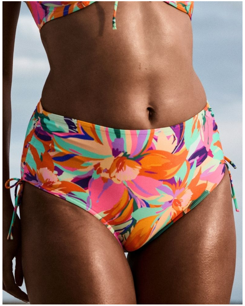 Braga de baño alta con cordones laterales Prima Donna Swim Varadeo (Bright Tropics)