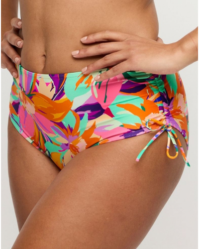 Slip de bain taille haute à cordons Prima Donna Swim Varadeo (Bright Tropics)