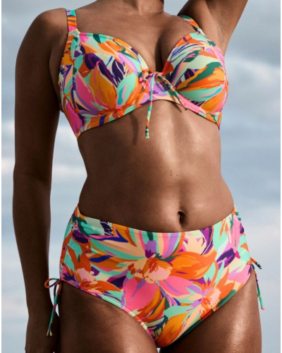 Braga de baño alta con cordones laterales Prima Donna Swim Varadeo (Bright Tropics)
