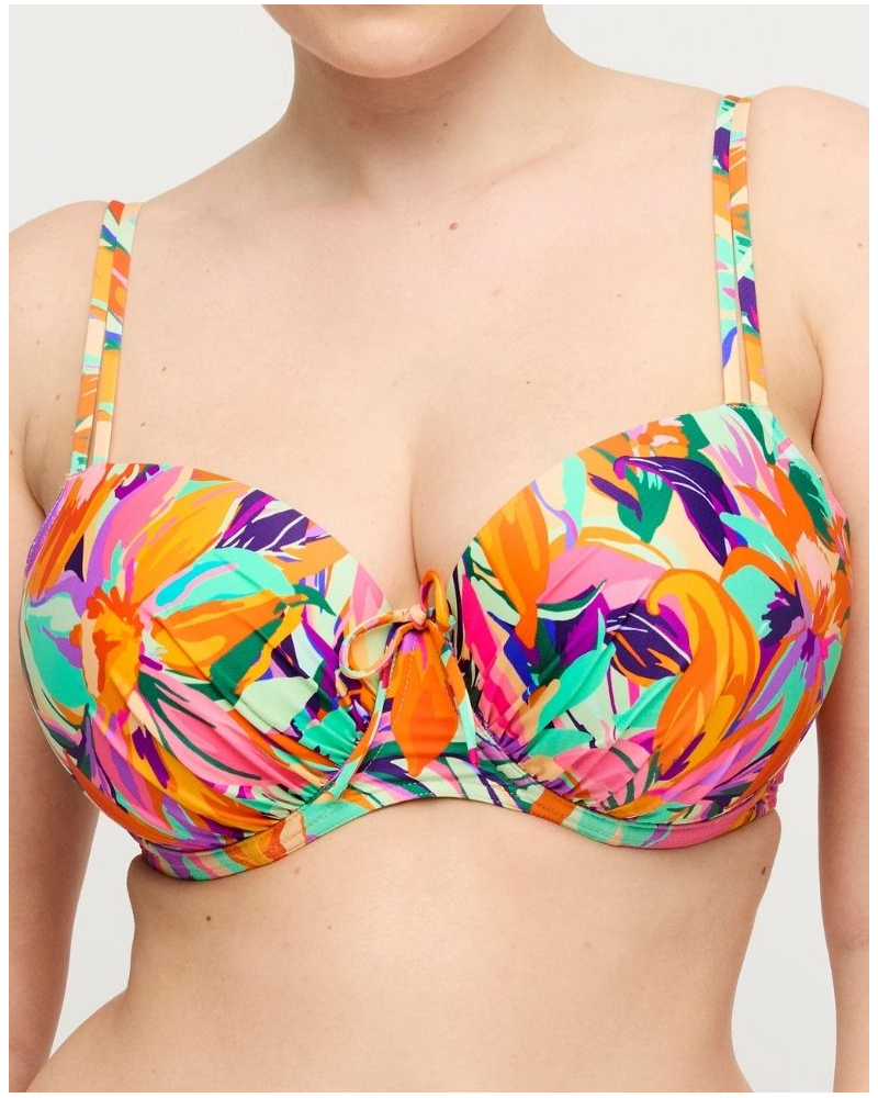 Sujetador de baño balconet con copa Prima Donna Swim Varadeo (Bright Tropics)