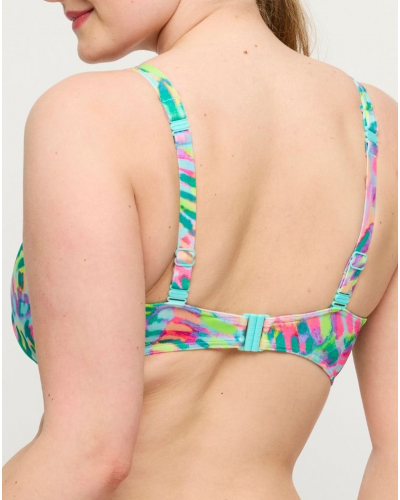 Soutien-gorge de bain plongeant à demi-coques Prima Donna Swim Douala (Impressionist Summer)