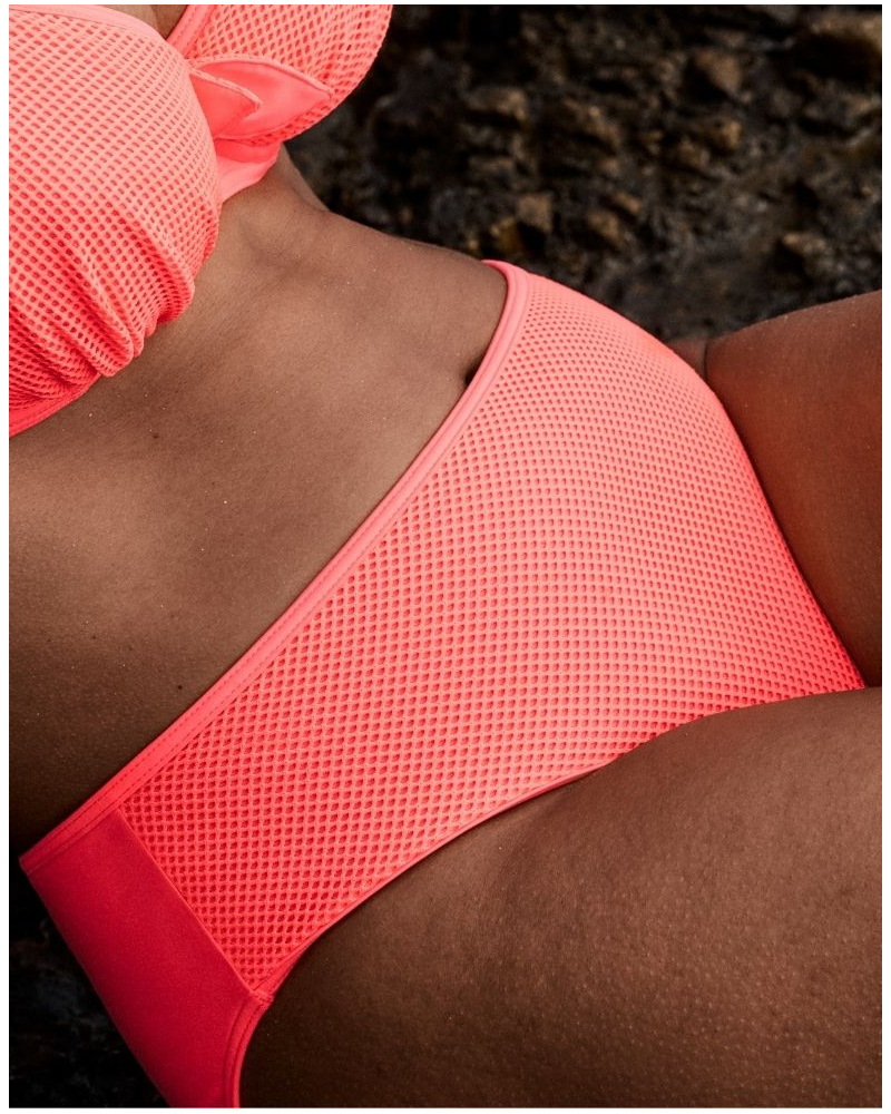 Braguita de bikini de talle alto Prima Donna Swim Rivas (Neon Fiesta)