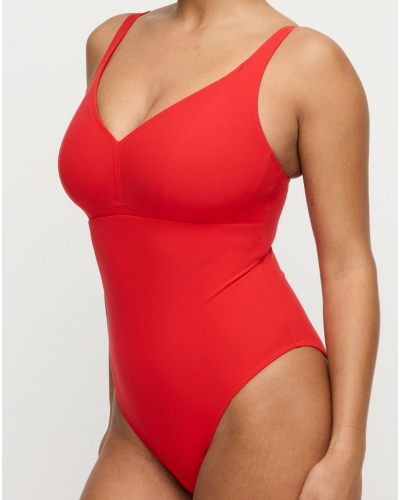 Wireless plunge one-piece swimsuit Prima Donna Swim Aswan (Fiesta Red)