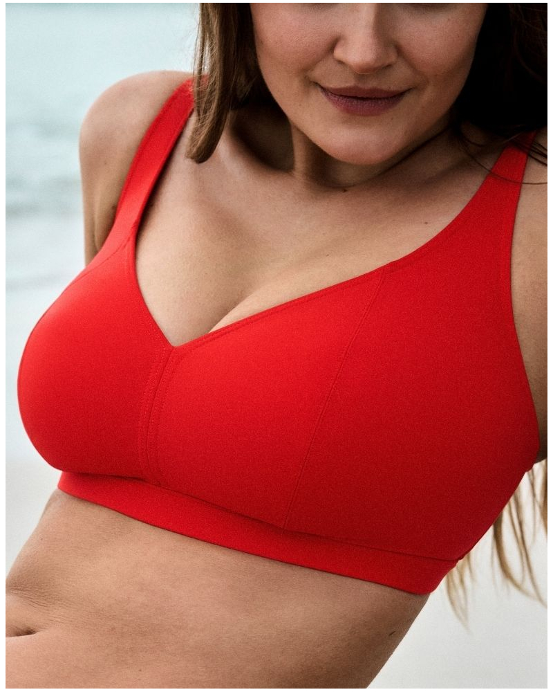 Sujetador de bikini triangular Prima Donna Swim Aswan (Fiesta Red)