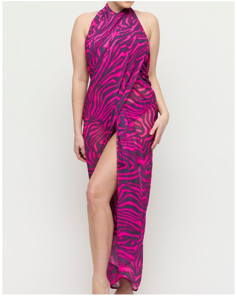 Paréo de plage Prima Donna Swim Malabo (Hot Pink Zebra)