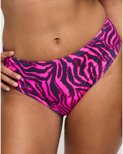 Slip de bain taille haute Prima Donna Swim Malabo (Hot Pink Zebra)