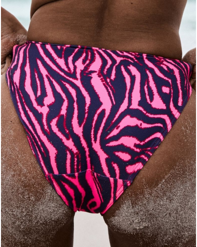 Braguita de bikini de talle alto Prima Donna Swim Malabo (Hot Pink Zebra)