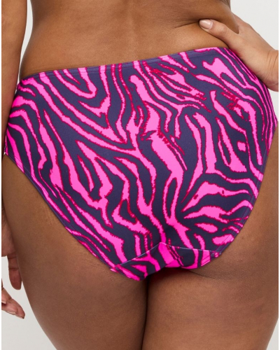 Slip de bain taille haute Prima Donna Swim Malabo (Hot Pink Zebra)