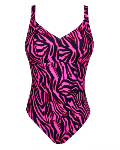 Bañador escotado sin aros Prima Donna Swim Malabo (Hot Pink Zebra)
