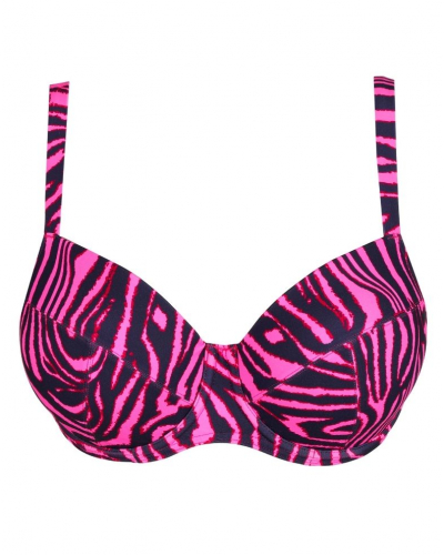 Prima Donna Bain Malabo Padded Balcony Swim Bra (Hot Pink Zebra)