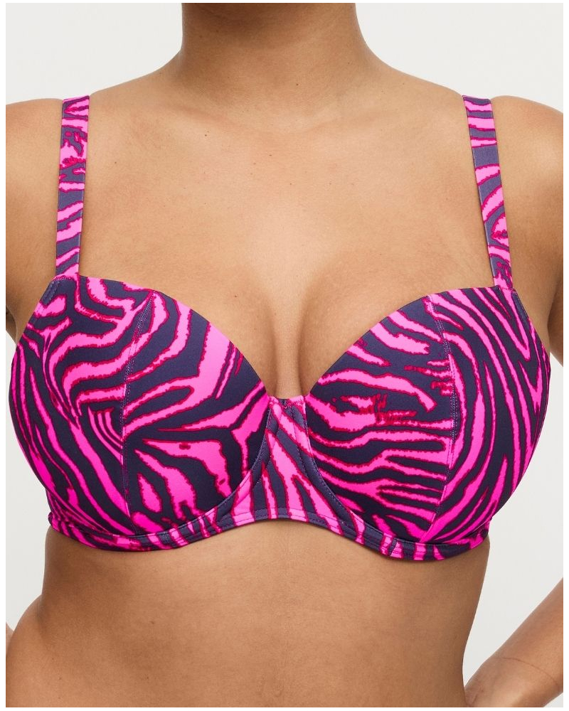 Soutien-gorge de bain balconnet coque Prima Donna Swim Malabo (Hot Pink Zebra)