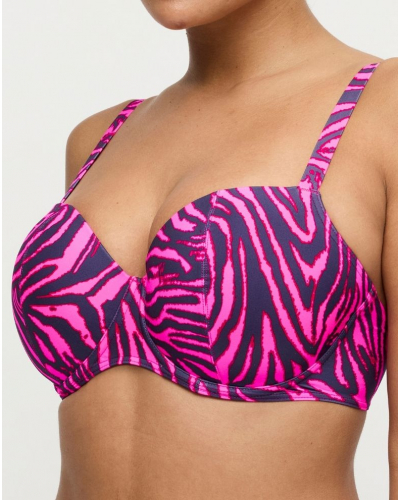Prima Donna Bain Malabo Padded Balcony Swim Bra (Hot Pink Zebra)